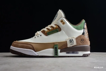 Brown SE 3 White Dark Shoes Air Retro Green 398614-500 Jordan 1027